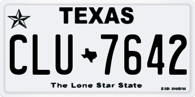 TX license plate CLU7642