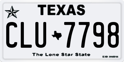 TX license plate CLU7798