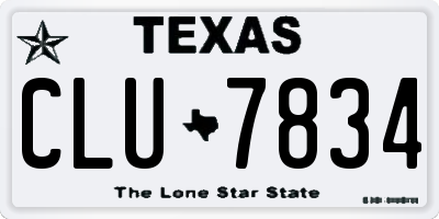 TX license plate CLU7834