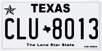 TX license plate CLU8013