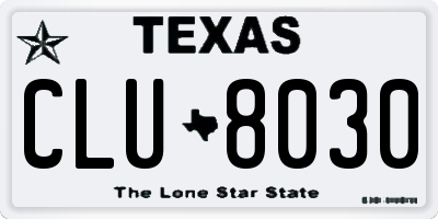 TX license plate CLU8030
