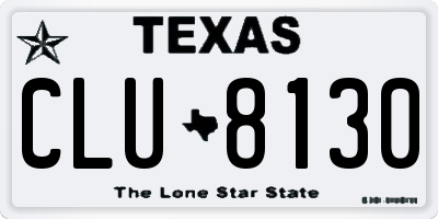 TX license plate CLU8130