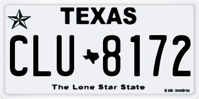 TX license plate CLU8172