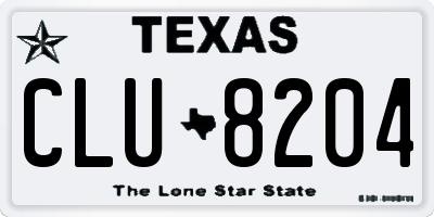 TX license plate CLU8204