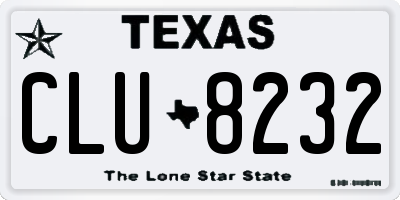 TX license plate CLU8232