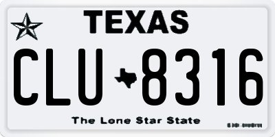 TX license plate CLU8316