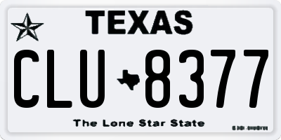 TX license plate CLU8377