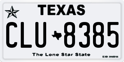 TX license plate CLU8385