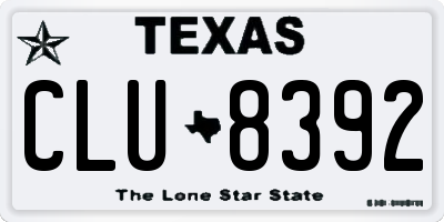 TX license plate CLU8392
