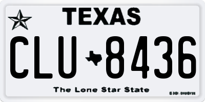 TX license plate CLU8436
