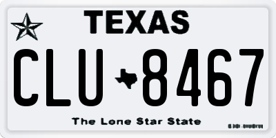 TX license plate CLU8467