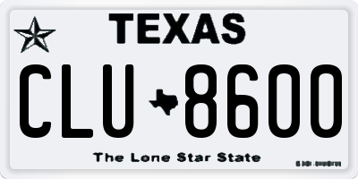 TX license plate CLU8600