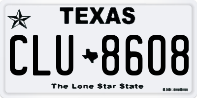 TX license plate CLU8608