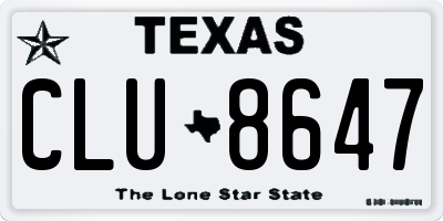 TX license plate CLU8647