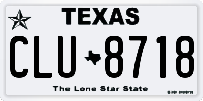 TX license plate CLU8718