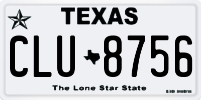 TX license plate CLU8756