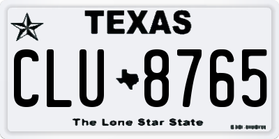 TX license plate CLU8765