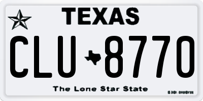 TX license plate CLU8770