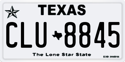 TX license plate CLU8845
