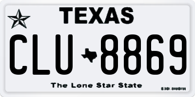 TX license plate CLU8869