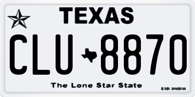 TX license plate CLU8870