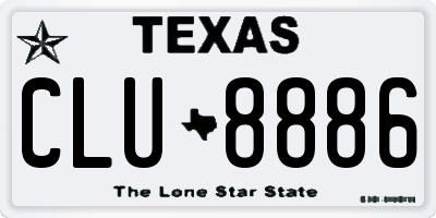 TX license plate CLU8886