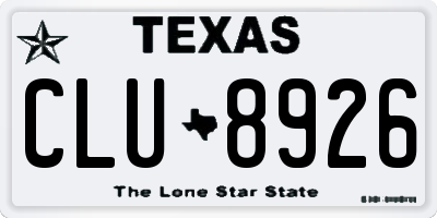 TX license plate CLU8926
