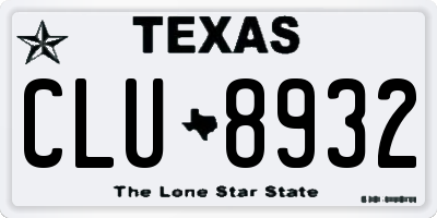 TX license plate CLU8932
