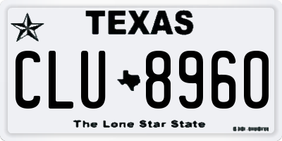 TX license plate CLU8960