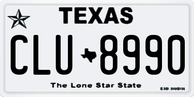 TX license plate CLU8990