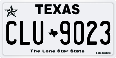 TX license plate CLU9023