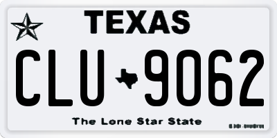 TX license plate CLU9062