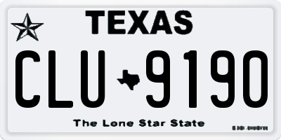 TX license plate CLU9190