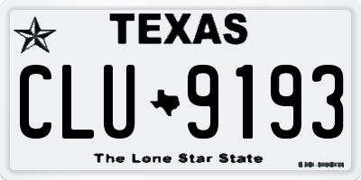 TX license plate CLU9193