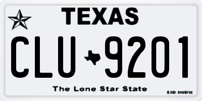TX license plate CLU9201