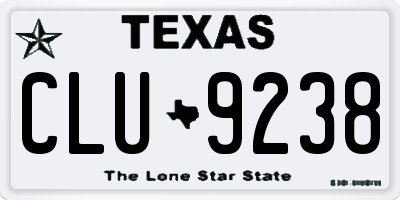 TX license plate CLU9238