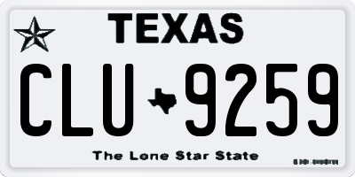 TX license plate CLU9259