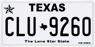 TX license plate CLU9260