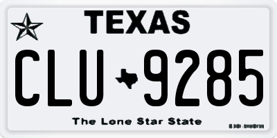 TX license plate CLU9285