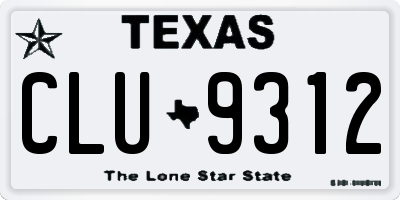 TX license plate CLU9312