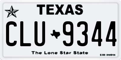 TX license plate CLU9344