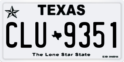TX license plate CLU9351