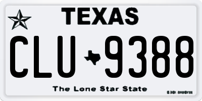 TX license plate CLU9388