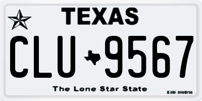 TX license plate CLU9567