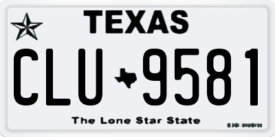 TX license plate CLU9581