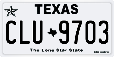 TX license plate CLU9703
