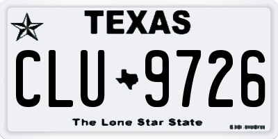 TX license plate CLU9726