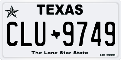 TX license plate CLU9749