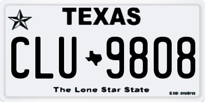 TX license plate CLU9808