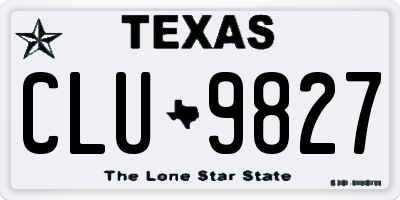 TX license plate CLU9827